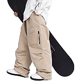 SNOWVERB Womens Mens Baggy Ski Insulated Pants Waterproof Cargo Snow Pants Snowboard Outdoor Hiking Pants for Winter Sports