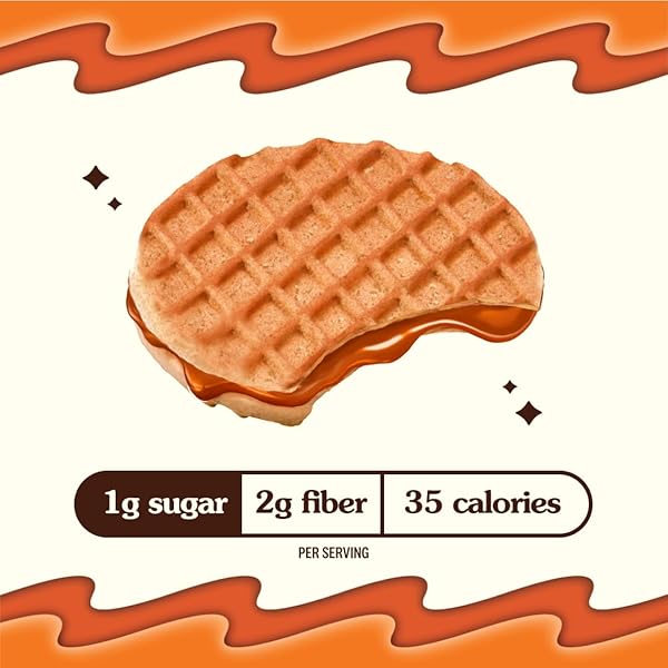 RIP VAN WAFELS DUTCH CARAMEL MINI STROOPWAFELS – LOW CARB SNACKS (3G NET CARBS) – NON GMO SNACK – KETO FRIENDLY – OFFICE SNACKS – LOW CALORIE SNACK (34 CALORIES) – LOW SUGAR (1G) – 32 PACK