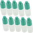 Newzoll Plastic Dropper Bottle, 5ML Empty Squeezable Clear Liquid Drop Bottles with Childproof Cap, for Solvents, Essence(10PCS, Green Cap)