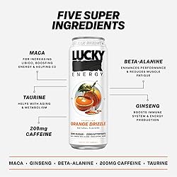 Lucky Energy Sugar Free Energy Drinks 19.2 Fl Oz