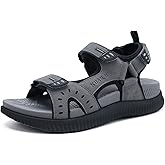 KuaiLu Mens Hiking Sandals With Arch Support Sport Recovery Athletic Walking Sandals For Man Outdoor Summer Casual Thick Cushion Beach Water Fisherman Sandal Size 7-15