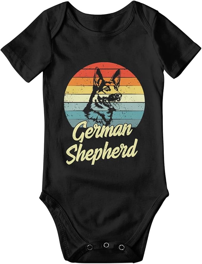 Vintage German Shepherd Dog Baby Girl Boy Clothes Newborn