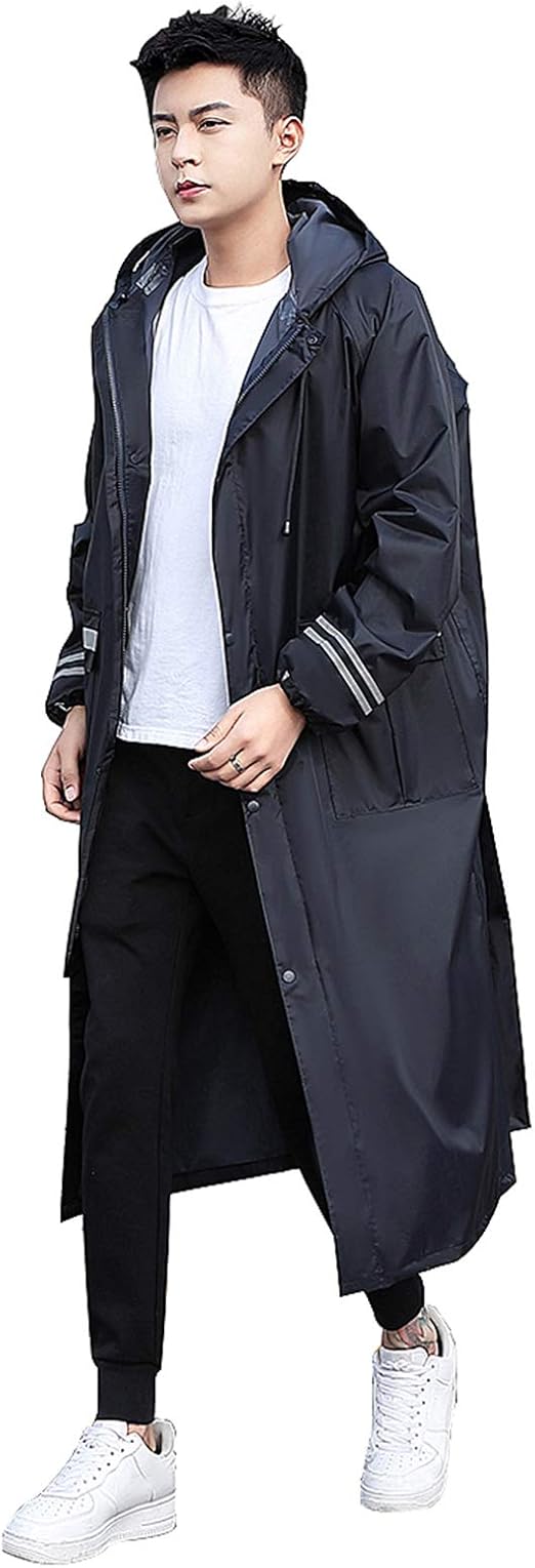 Pocket Raincoat for Women or Men, with Adjustable Draw Strings Hood and