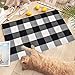 Cotton Bath Runner Buffalo Check Rug Black and White Plaid Runner Doormat Hand-Woven Checkered Carpet forDoorway/Kitchen/Bathroom/Entry Way/Laundry Room/Bedroom (24