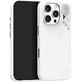 Aulumu A16 Vegan Leather Cooling iPhone 16 Pro Case | Updated Camera Control | with Cooling Fins | Luxury Comfort | Compatible with MagSafe | Complete Wrap-Around - Touch White