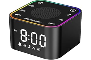 Sound Machine with Alarm Clock: 30 Non-Looping Sleep Sounds - White Noise Alarm Clock for Natural Wake Up - Adjustable Volume