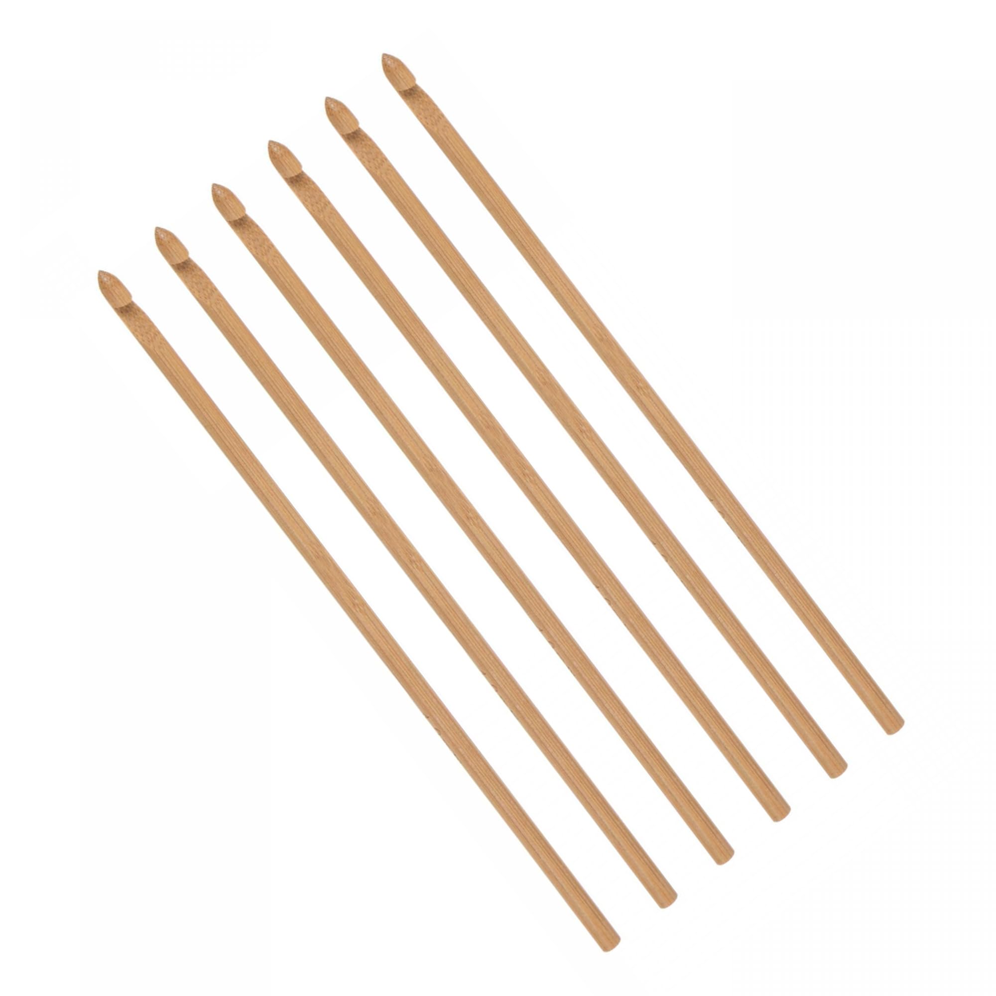 Unifizz 4.0mm Wooden Crochet Hooks Knitting Needles for DIY Craft Yarn 6Pcs