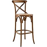 Modway Gear X-Back Wood Bar Stool in Walnut
