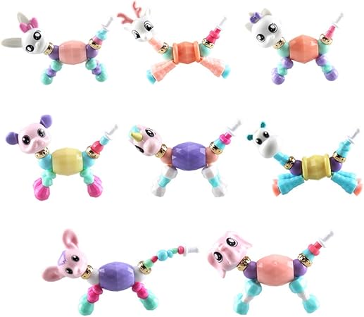 Amazon 子供のブレスレットかわいいポケモンの変形動物ブレスレット子供のビーズ百変魔法ペットブレスレット 8個入り ブレスレット おもちゃ