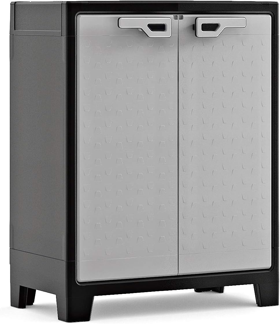 KIS Armoire Basse TITAN, Noir/gris, 80x44x100 cm Amazon.fr Fournitures de bureau