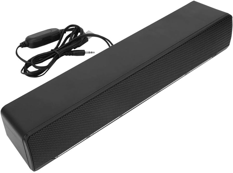 3 5mm Input Soundbar,Stereo Music Player Speaker with Stereo Sound for PC TV Copmputer Mobile Phone Tablet Computer Cellphones Party Gadren Black - Image 5