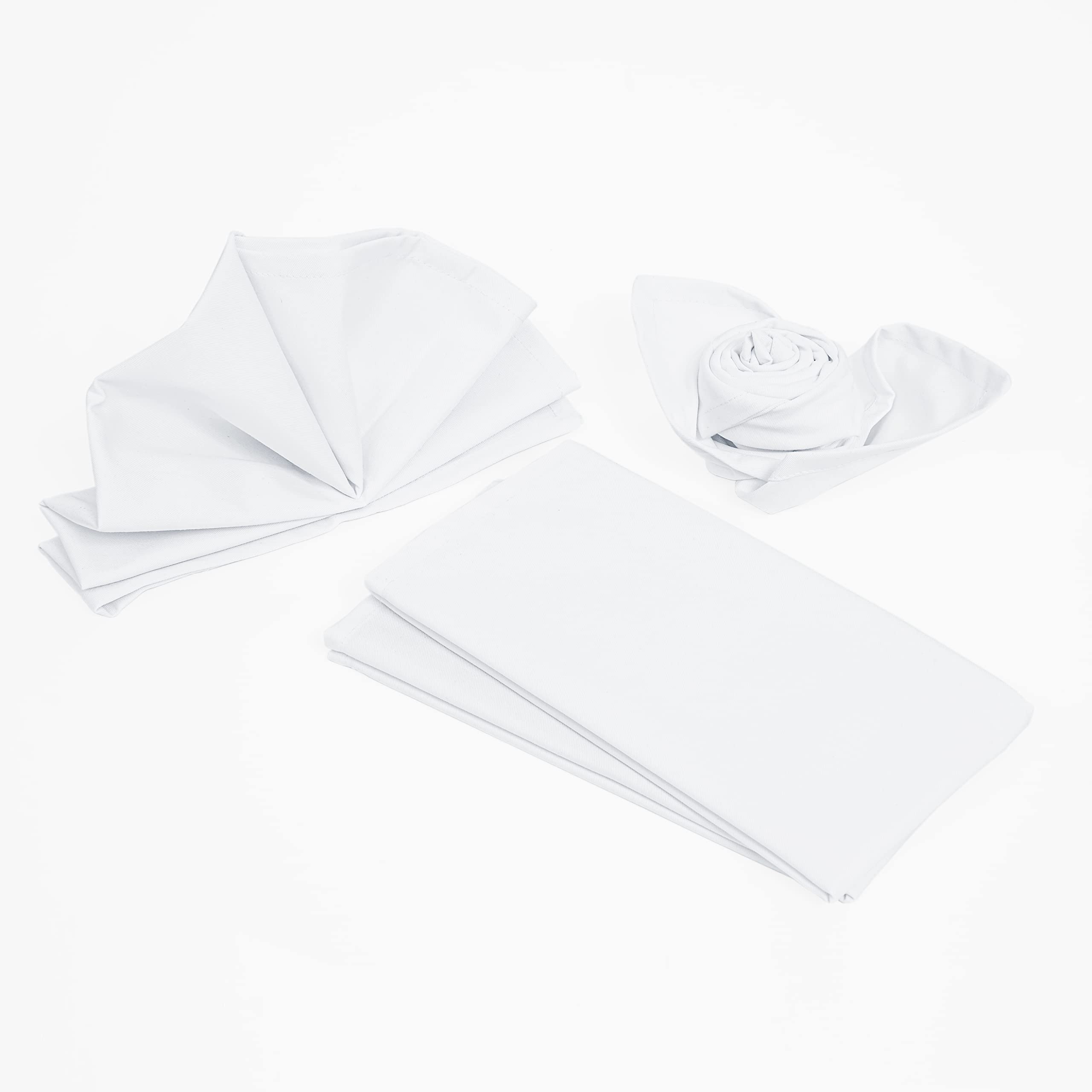 ZIMEL HOMES- 12 Pack Kitchen Table Cloth Napkins-Luxuriously Soft & Hotel Cotton Napkins-Perfect for Events, Hotel, Office & Home Use (White)