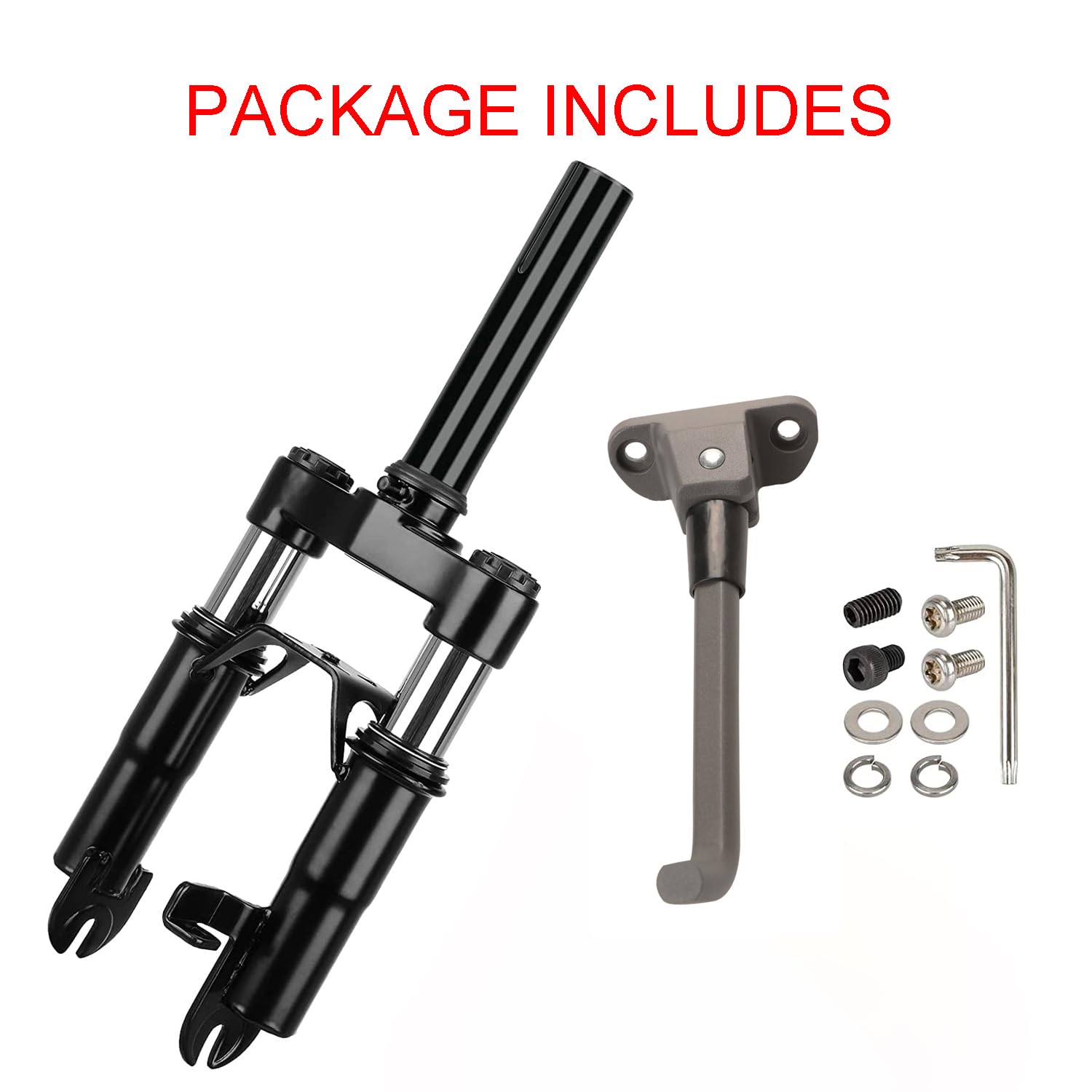 MIMIRACLE Electric Scooter Front Suspension Kit Spring Fork Compatible with Max G30 G30LP Segway Ninebot Electric Scooter Shock Absorption Parts Anti-Vibration Accessories with Foot Stand