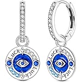 LAZA 925 Sterling Silver Hoop Earrings for Women, Hypoallergenic Huggie Butterfly Dangle Drop Earrings Colorful Flower Earrings Jewelry Gifts