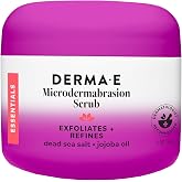 DERMA E Microdermabrasion Exfoliating Face Scrub, Revitalizes &amp; Renews 2 Oz | Facial exfoliator decongests &amp; refines pores, smoothes scars &amp; wrinkles with Dead Sea salt, kaolin clay &amp; essential oils