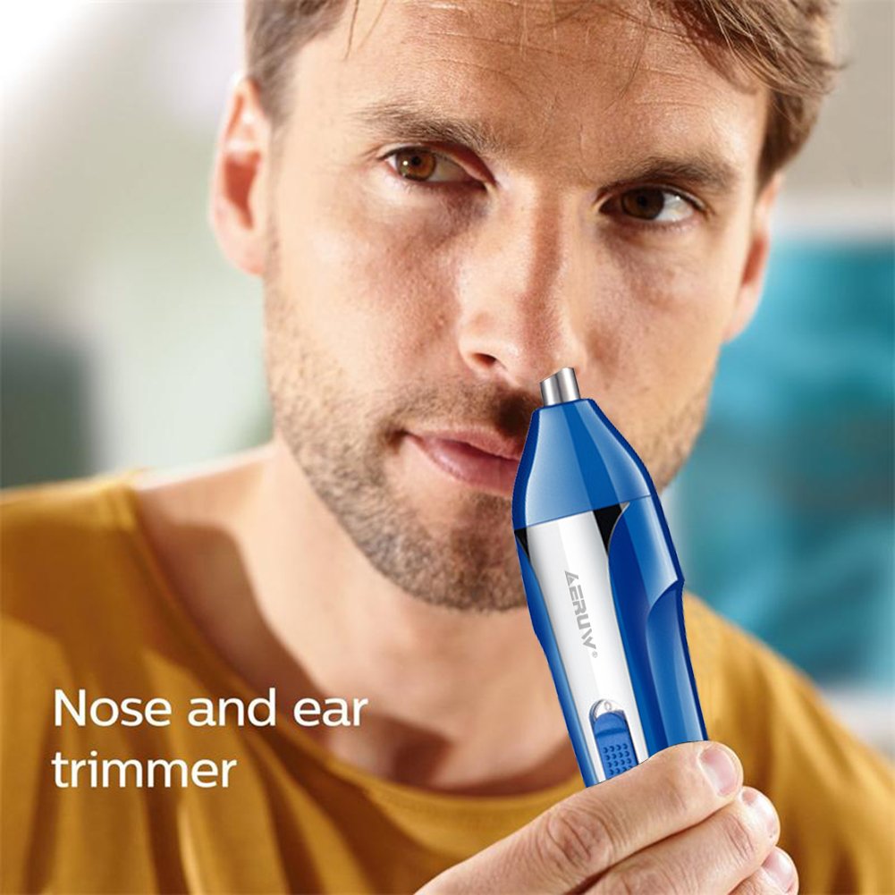 Mens Electric Shaver, 5 in 1 Nose Hair Trimmer USB Rechargeable Grooming Electric Razor / Eyebrow / Sideburns / Beard / Nose Ear Hair Trimmer for Men Women Waterproof Beauty Kit Rotary Shaver -BLUE