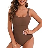 HAIVIDO One Piece Swimsuit for Women Tummy Control Bathing Suits Scoop Neck Square Back Swimwear