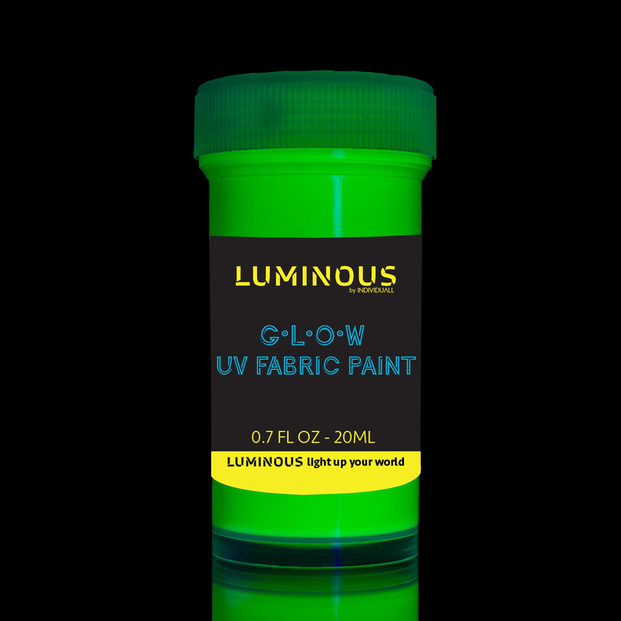 Fabric Paint for Clothes - Set of 8 Neon, 20mL, Black Light Glow in the Dark Paint Colors for Clothes, Textile and Canvas - Gifts for Artists, Easter Egg Painting Decoration