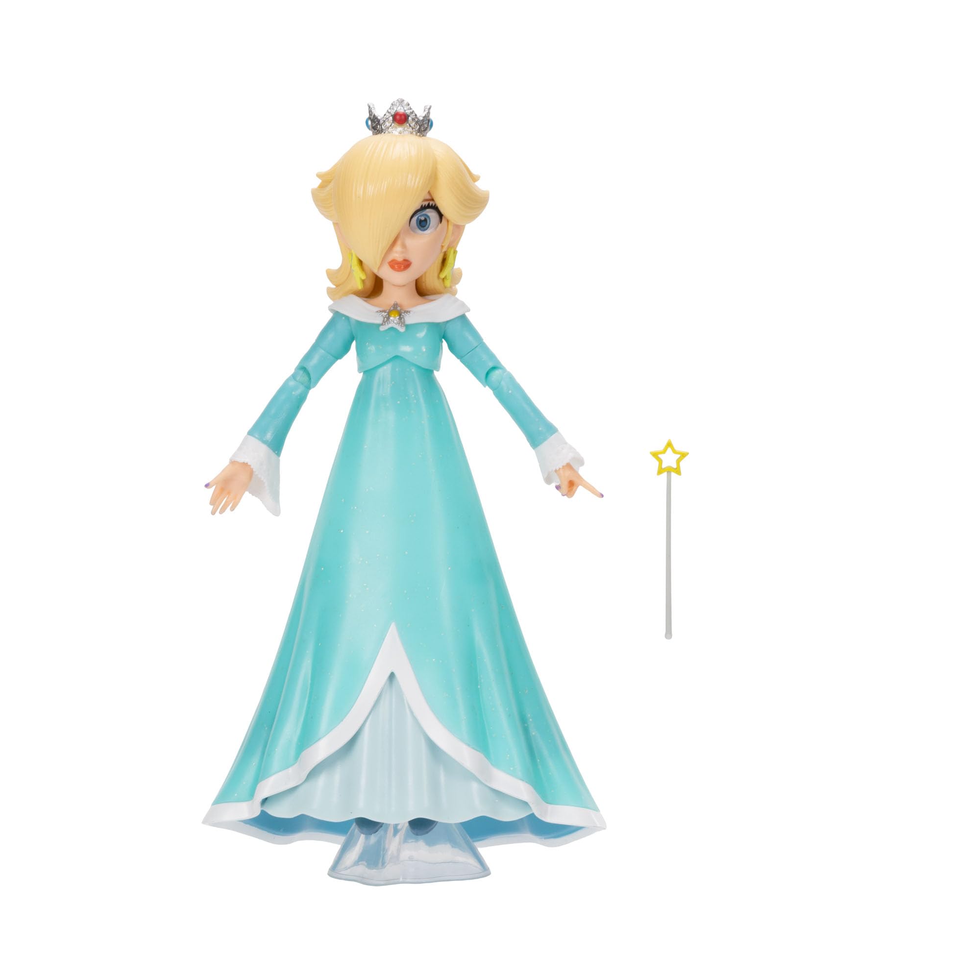 The Super Mario Galaxy Movie 5” Action Figures Series 1 – Rosalina Figure with Wand and Clear Stand Accessories - Premium Details 10 Points of Articulation