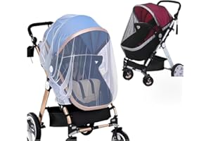 LABRUSID Universal Mosquito Net for Strollers - 2 Pack Breathable Insect Netting Protection for Babies, Fine Mesh Bug Screen Cover for Infant Car Seats, Cribs, and Playpens