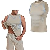 Beotyshow Ionic Shaping Sleeveless Shirt Gynecomastia Compression Shirts Slimming Body Shaper Vest Shapewear Tank Top for Men