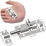 Juibao 4x 50mm Stainless Steel Sliding Bolt Latch Lock Screws Bathroom Shed Door view 2