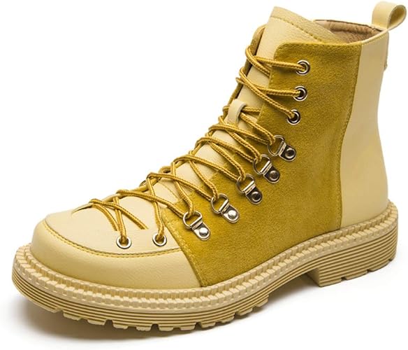 Amazon ジョイジョイ ワークブーツ ミリタリーブーツ メンズ スエード バイカラー 大人 おでこ靴 ハイカット 編み上げ ジッパー 履きやすい 砂漠靴 防滑 レザー カジュアルシューズ 紳士靴 軽量 ブラック ブーツ