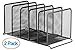 Halter File Organizer 5 Sections Mesh Metal File Holder Storage for Home and Office Desk Organizer, 2 Pack