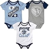 Outerstuff Sporting Kansas City 3-Pack Advantage Rule Team Logo Newborn/Infant Baby Bodysuit Onesie