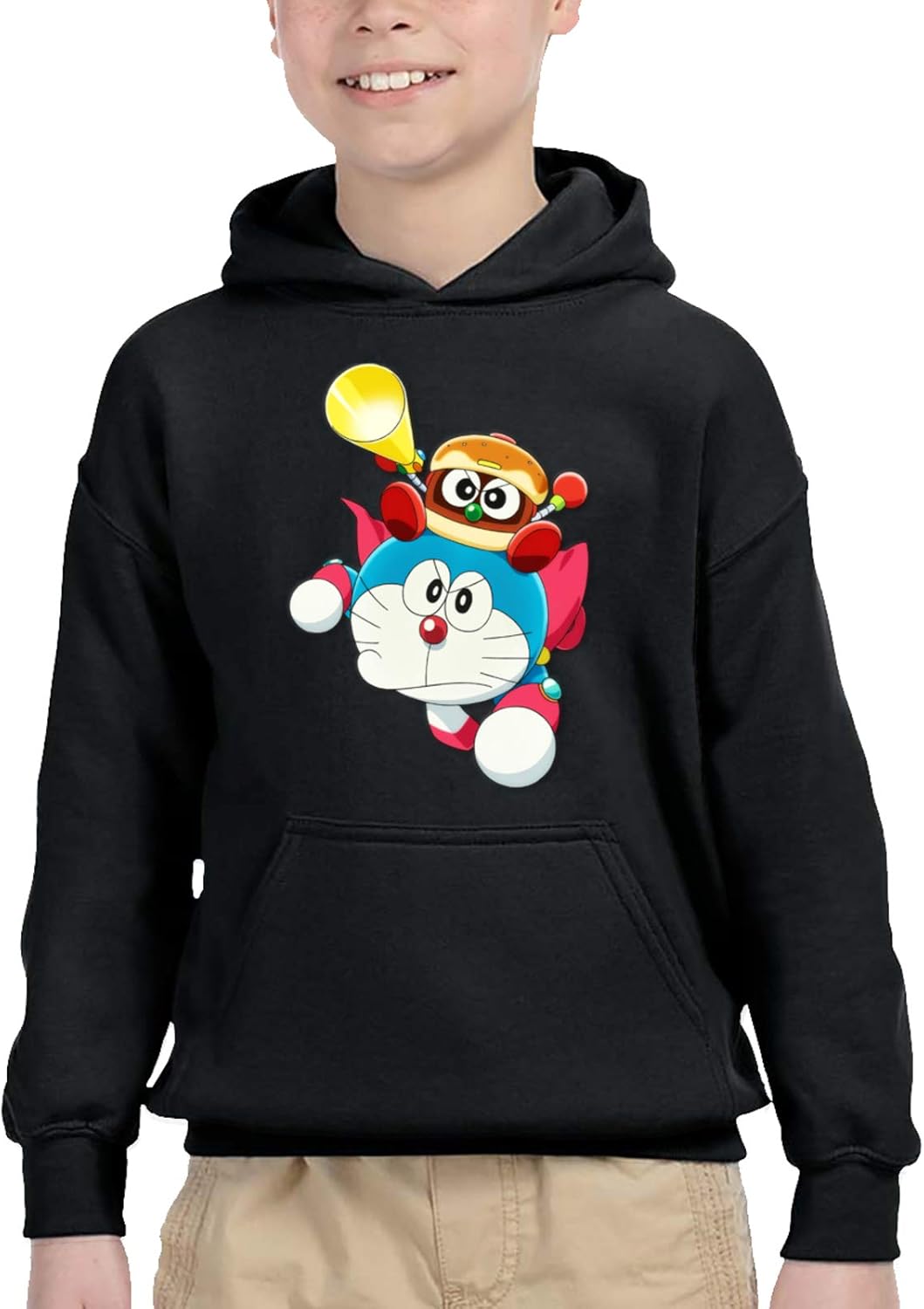 Doraemon Anime Kids Hoodie Sweatshirt 3D Print Design Home Hoodie Black