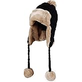 WITHMOONS Fleece Lining Thick Cable Knit Beanie Hat Earflaps Cap FZ70022