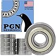 PGN (10 Pack) 6000-ZZ Bearing - Lubricated Chrome Steel Sealed Ball Bearing - 10x26x8mm Bearings with Metal Shield & High RPM