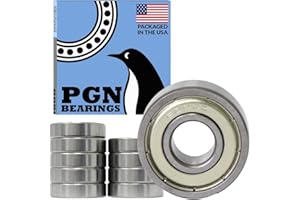 PGN (10 Pack) 6000-ZZ Bearing - Lubricated Chrome Steel Sealed Ball Bearing - 10x26x8mm Bearings with Metal Shield & High RPM