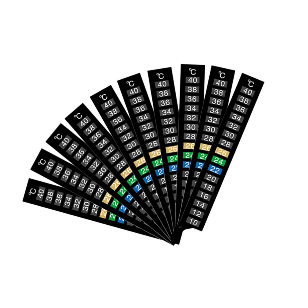 iplusmile Aquarium Stick-on Temperature Strip Fish Tank Water Temperature Sticker Gauge Degree Celsius Display 18â„ƒ-34 â„ƒ(10Pcs)