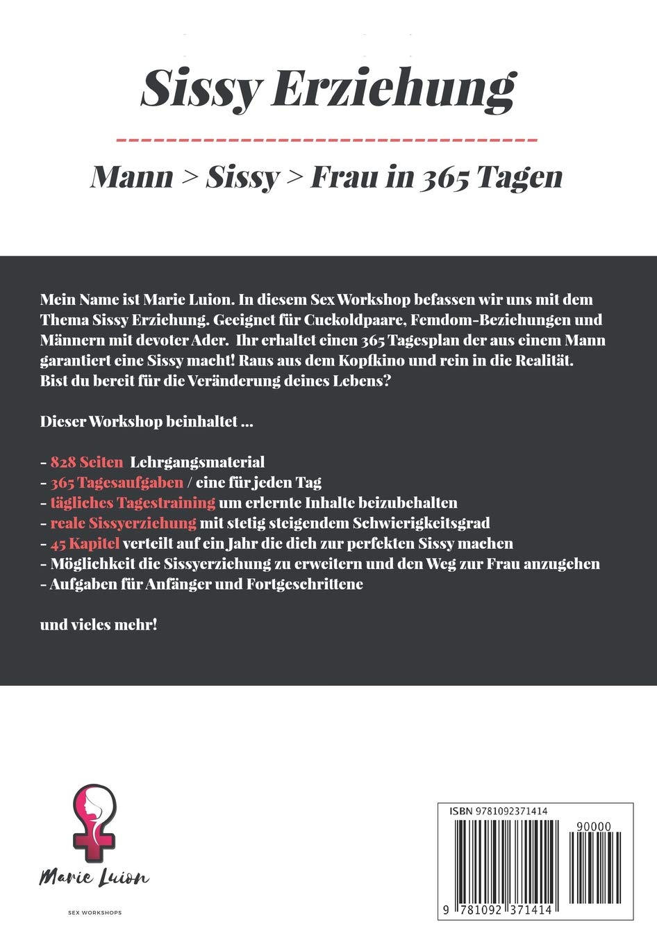 Sissy Erziehung Mann Sissy Frau In 365 Tagen Sex Workshop Band 2 Amazon De Luion Marie Bucher