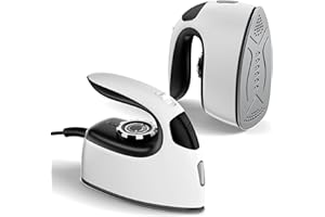 Mini Travel Iron with Steam,1000W Portable Non-Stick Soleplate Steam Samll Iron for Quilting & Sewing,300 Microsteam Holes,90