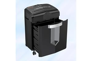 Bonsaii 12-Sheet Micro-Cut Paper Shredder, 55-Min Continuous Run, Shreds CDs/Credit Cards/Staples, 4.2-Gal Pull-Out Bin w/Clear Window, 360° Casters – Black