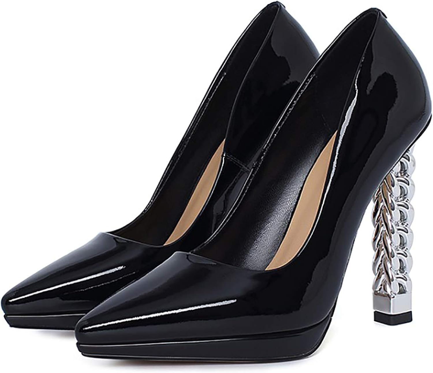 QSMGRBGZ Damen High Heels, 11,5 cm spitz dicker Absatz, sexy Damen Asakuchi hohe Schuhe