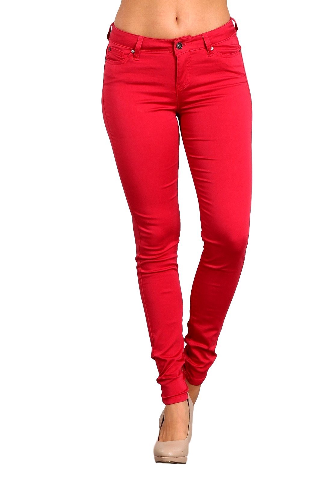 Celebrity Pink Women's Mid Rise Colored Skinny Pants CJ21038Z35 - Denim Fit