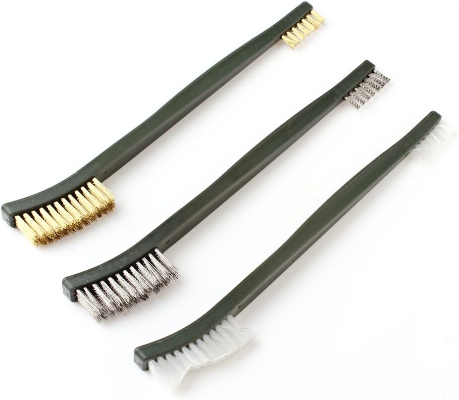 OriGlam 3pcs Mini Wire Brush Set, Rust Paint Metal Cleaner, Cleaning Welding Slag and Rust - Image 3