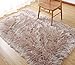 LEEVAN Rectangle Sheepskin Rug Supersoft Fluffy Area Rug Shaggy Silky Throw Rug Floor Mat Carpet Decoration (3 ft x 5 ft, Coffee)