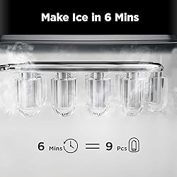 Silonn Ice Maker Countertop, 9 Cubes Ready in 6