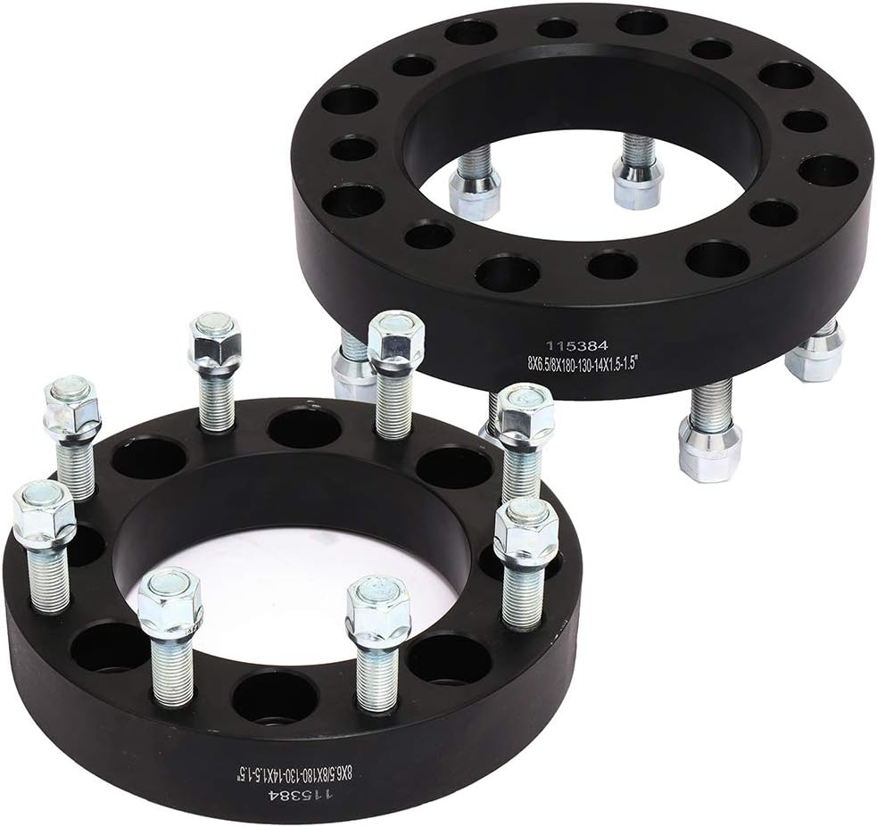 2011+ GMC 8Lug Wheels on 20002010 Sierra 2500HD Supreme Suspensions Black 2x 1.5 Wheel Spacers