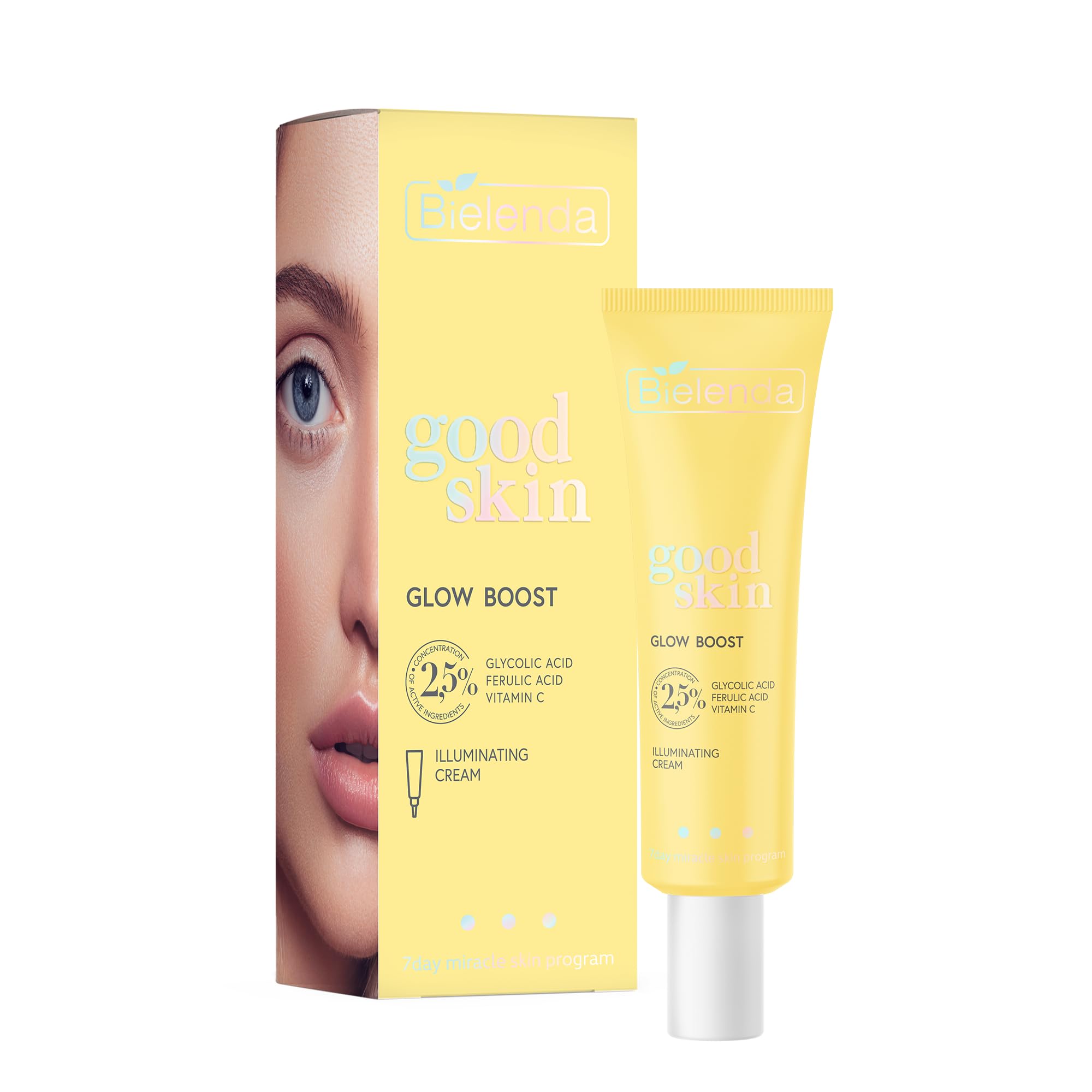 Bielenda Good Skin Glow Boost Brightening Cream Glycolic Acid, Vitamin C, Ferulic Acid, 50 ml