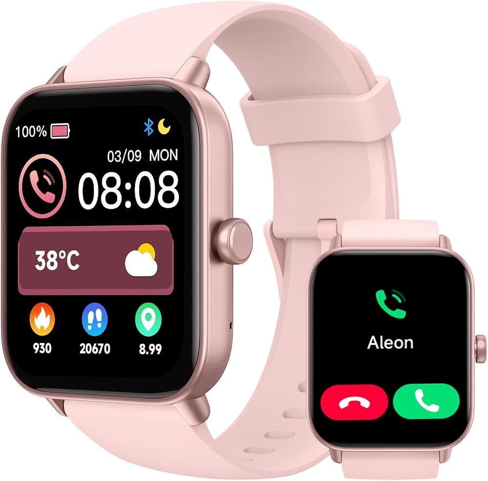 TOOBUR Smart Watch Women Alexa Built-in IP68 Waterproof 1.8" Fitness Tracker