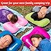 Inflatable Camping Pillow + Ultralight Stuff Bag + Screw Locking Carabiner for Hanging Lightweight Stuff - Excellent Choice for Camping, Travel, Go Bags, Hiking Essentials or Backpacking Gear (Blue)