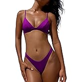 SOULSHE Swimsuit for Women 2025 Women's Triangle Bikini Spaghetti Straps Bikini Sets Two Piece Swimsuit Bathing Suits