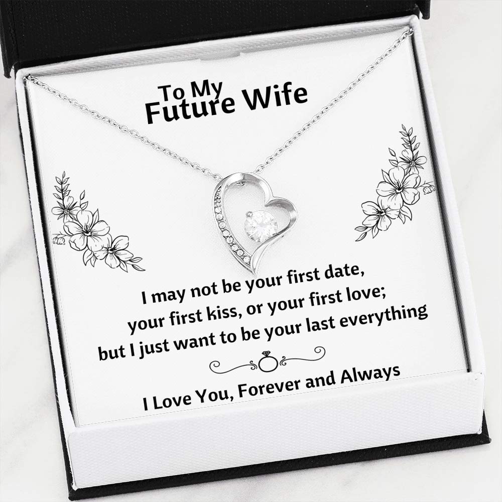 On Cloud Nine Gifts To My Future Wife Heart Necklace with Message Card and Gift Box. Girlfriend, Fia