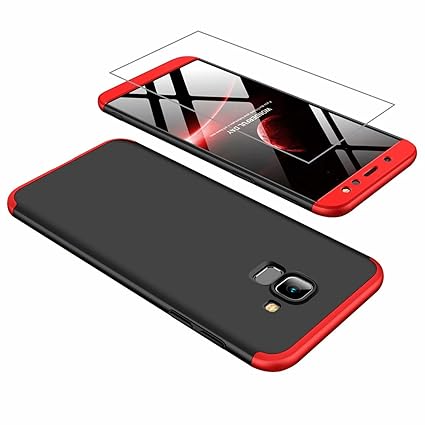 AILZH kompatibel für HandyHülle Galaxy A6 2018 Hülle 360 Grad Schutzhülle PC Hartschale Anti-Schock Stoßfänger 360° Cover Cas