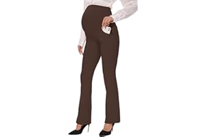VIMPEP 27"/29"/31" Flare Maternity Yoga Pants Over The Belly Pregnancy Bootcut Strethcy Leggings with Pockets C201